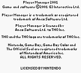 Player Manager 2001 Title Screen